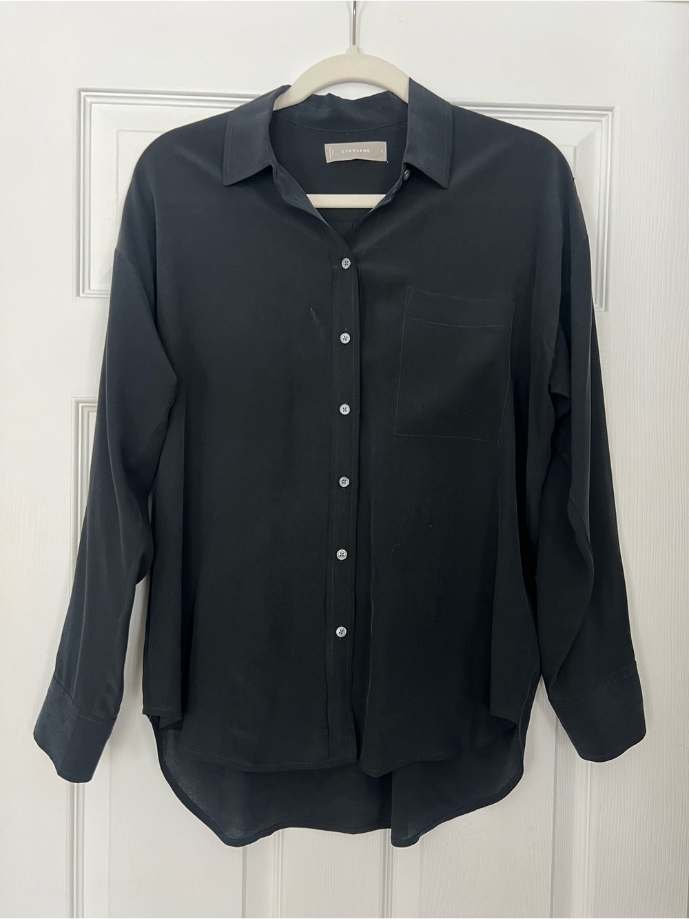 Everlane Black Long-Sleeve Oversize Button-Up Shirt